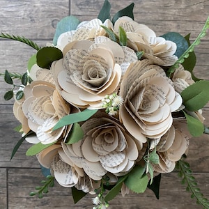 Custom Book Rose Bouquet, Wedding Bouquet image 1