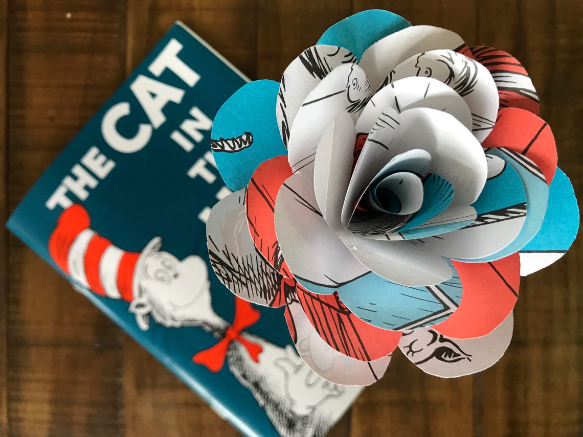 Cat in the Hat Book Roses | Etsy