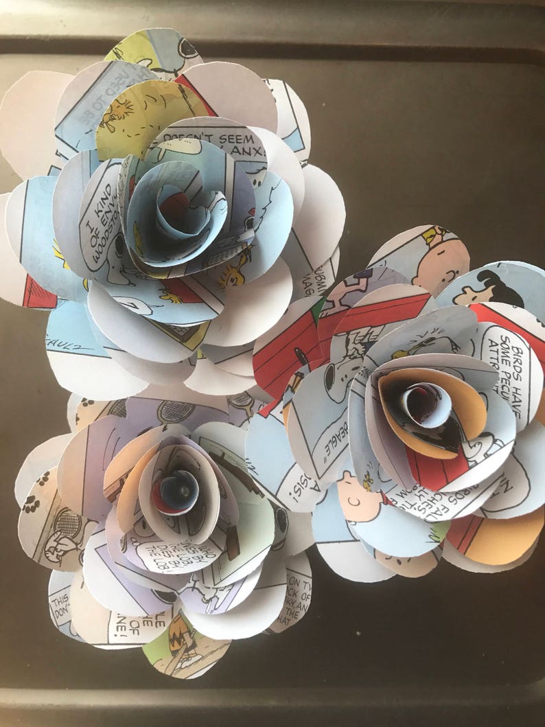 Snoopy Paper Roses Half Dozen or Dozen