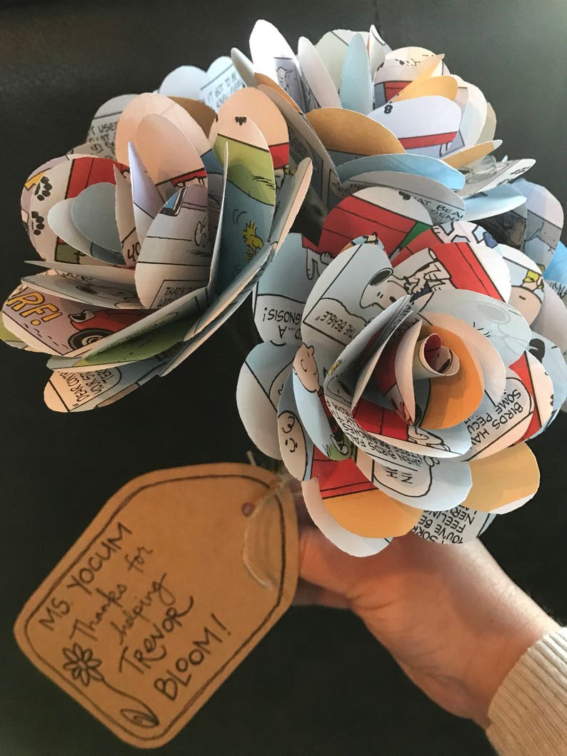 Snoopy Paper Roses Half Dozen or Dozen