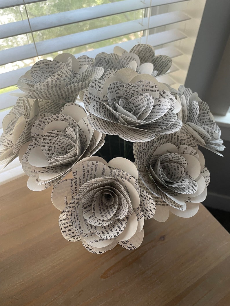 Jane Austen Book Paper Roses - Etsy