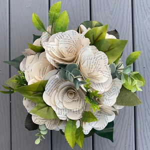 Custom Book Rose Bouquet, Wedding Bouquet image 2