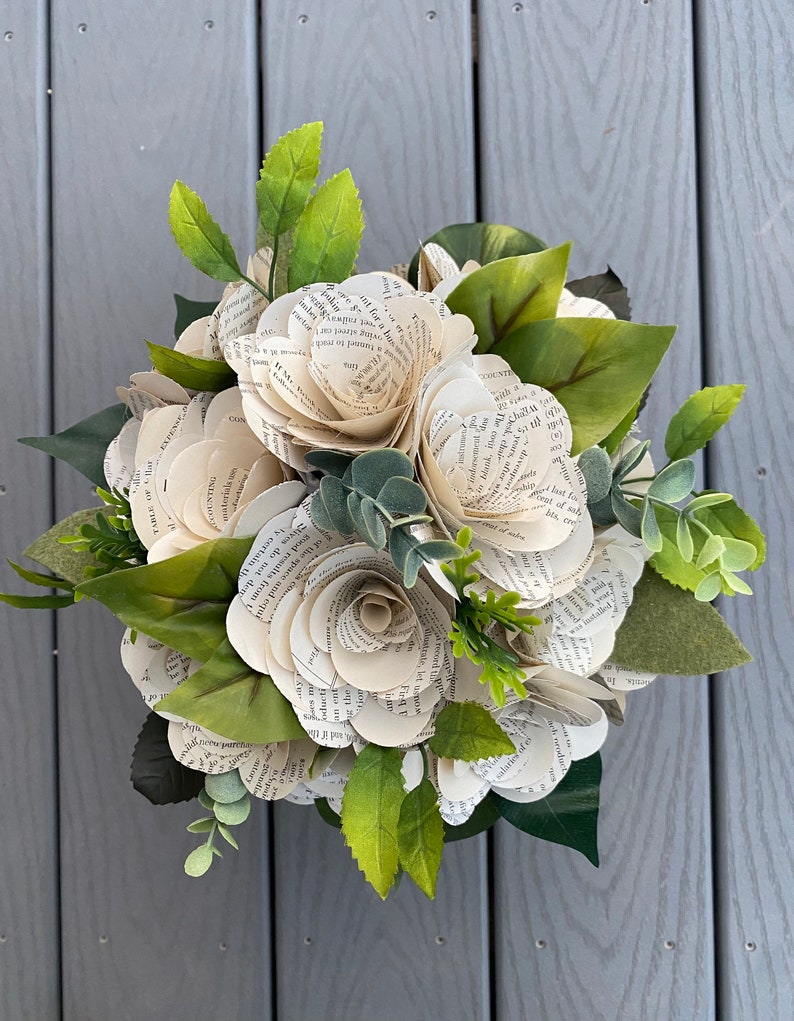 Custom Book Rose Bouquet, Wedding Bouquet image 2