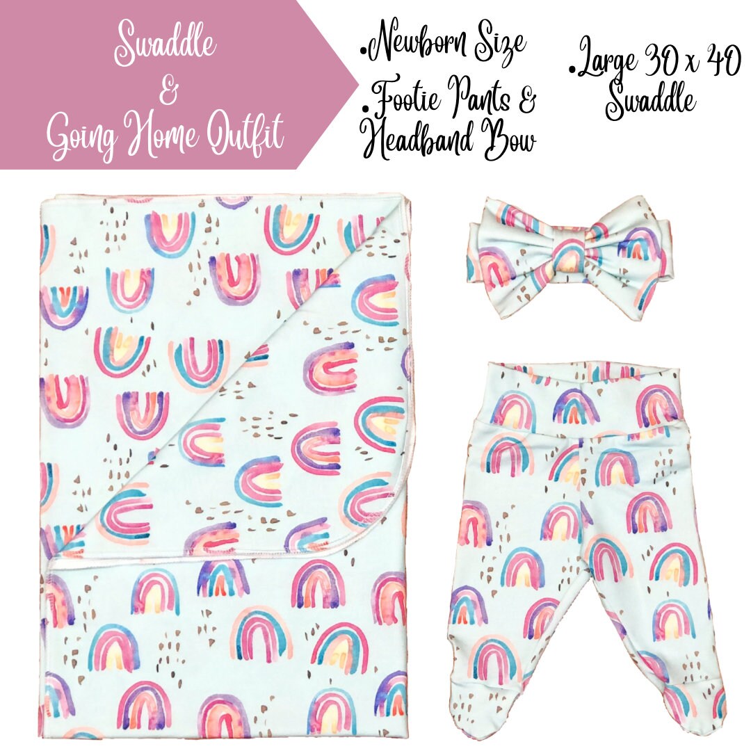 Skye Swaddle Newborn Outfit Set Take Home Outfit Swaddle Etsy