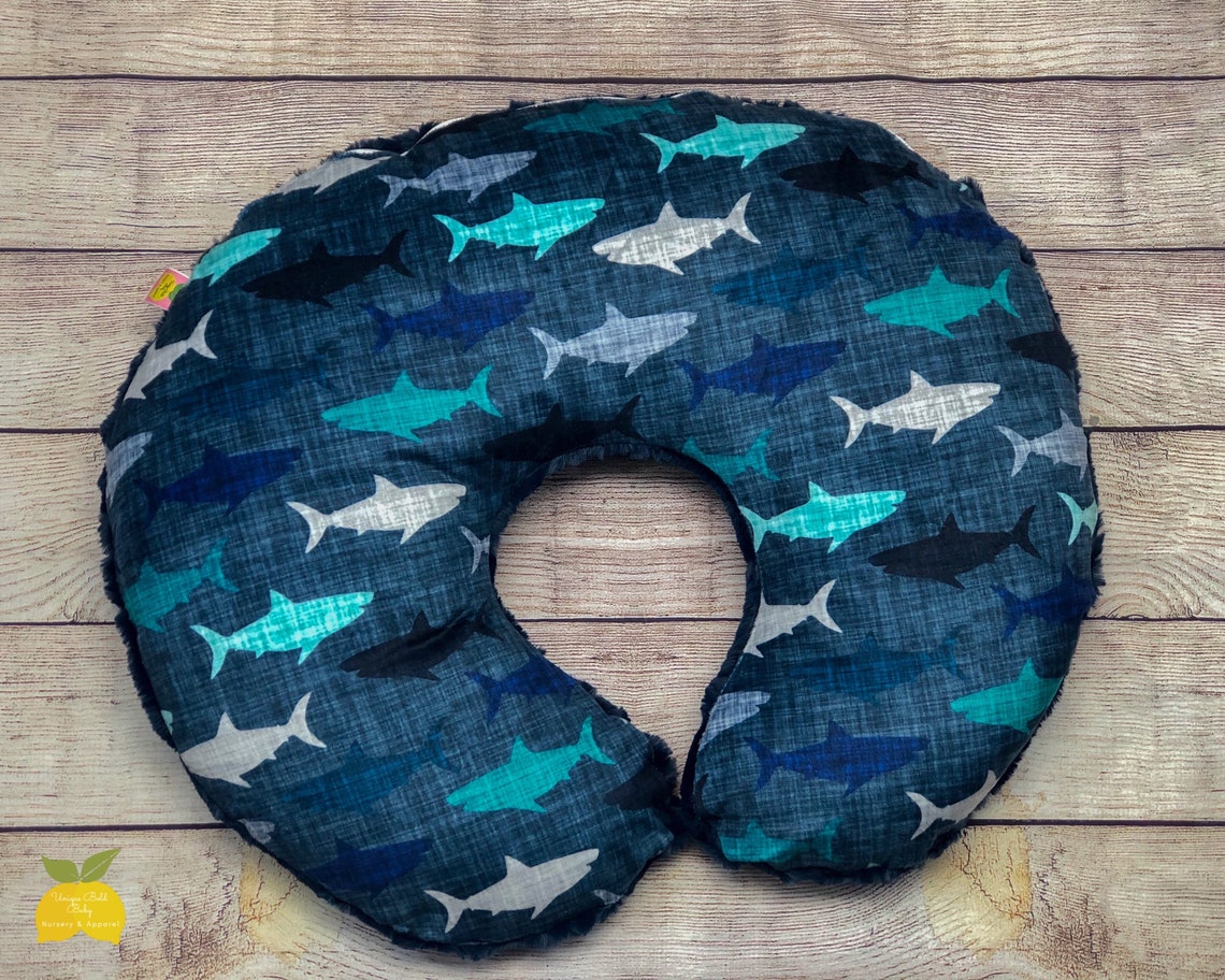Sharks Nursing Pillow Cover Navy Blue Breastfeeding Etsy