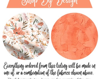 Apricot Floral | Minky Baby Blanket | Nursing Pillow Cover | Swaddle Take Home Outfit | Changing Pad Cover | Girl Nursery | Lovey | Peach