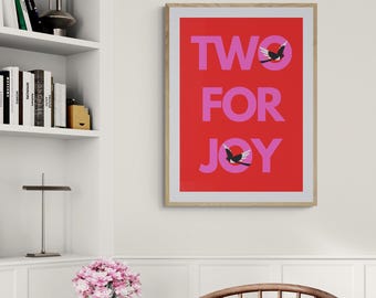 Two for Joy Magpie Art Print | Modern Gallery Wall Decor