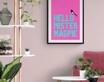 Hello Mister Magpie Art Print | Folklore Bird Wall Art