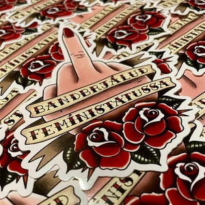 Adesivo femminista fazioso per band