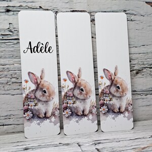 Bookmark rabbit bookmark gift educator teacher book accessory Lapin+prénom