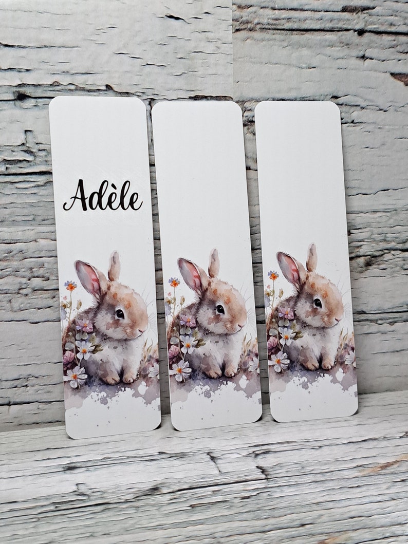 Bookmark rabbit bookmark gift educator teacher book accessory Lapin+prénom