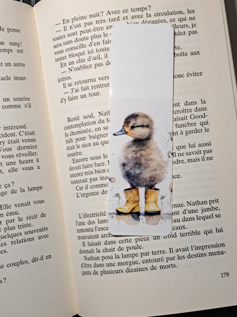 Bookmark rabbit bookmark gift educator teacher book accessory Canard bottes jaunes