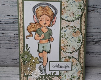 Woman jogging card