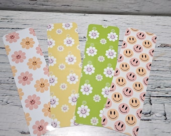 Bookmark happy face daisy bookmarks gift for educator teacher book accessory