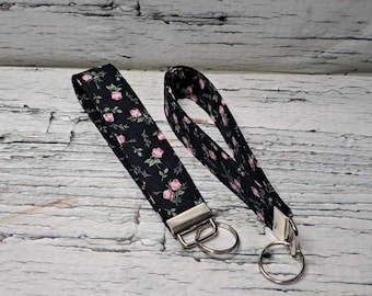 Keychain key ring wrist strap bracelet small roses