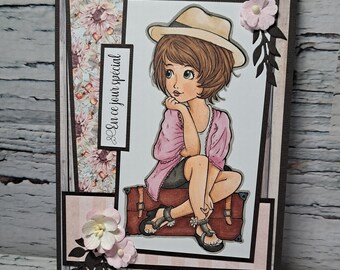 Birthday card for woman friend daughter departure trip