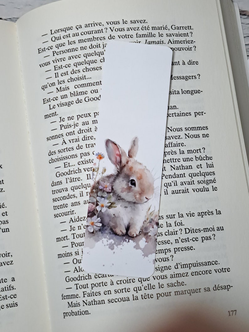 Bookmark rabbit bookmark gift educator teacher book accessory Lapin