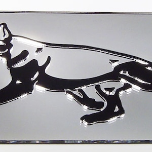 German Shepherd trotting dog breed canine mirrored laser cut acrylic license plate