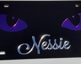 Custom Name or Logo design on mirrored acrylic laser cut license plate