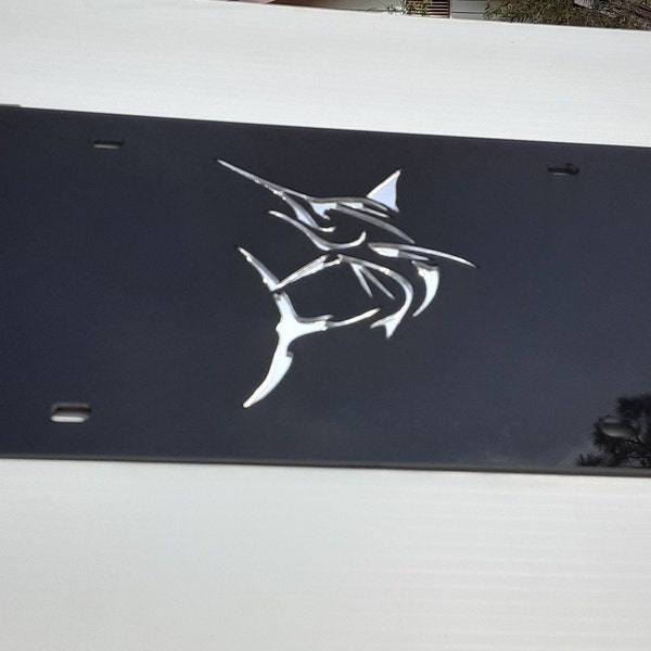 Marlin License Plate Frame Etsy