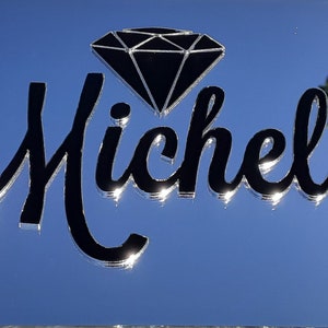 Custom made Personalized Logo or Name Mirrored laser cut acrylic License Plate