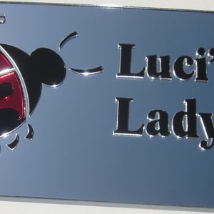 1 Custom made Logo with colored mirror Mirrored laser cut acrylic License Plate