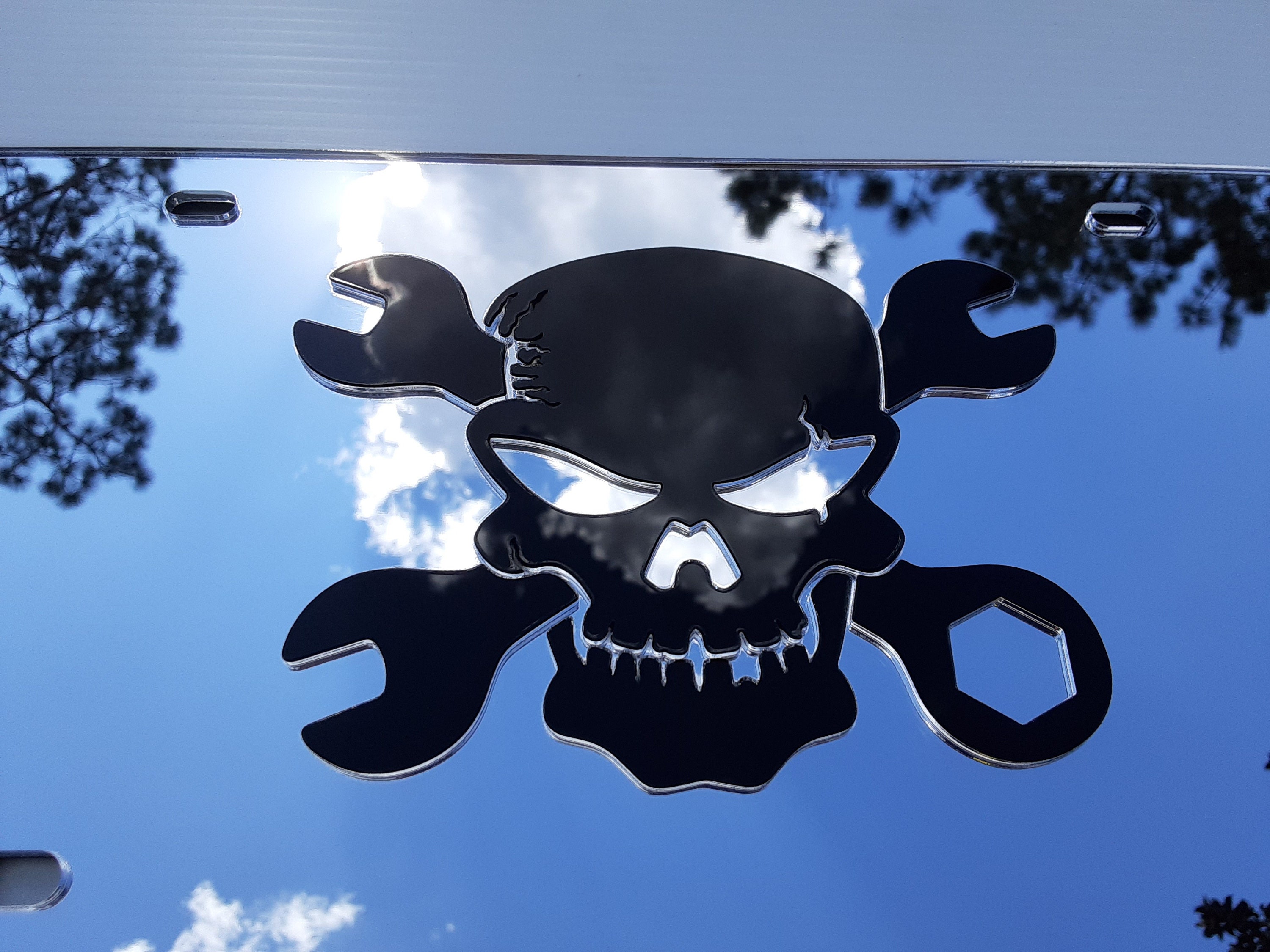 Mechanic Skull Wrenches Grease Monkey Mirror acrylic laser cut Etsy