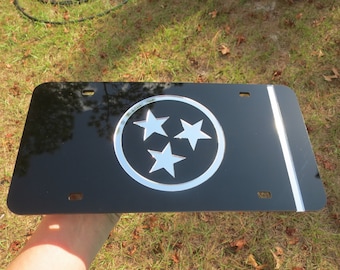 UT Tennessee Vols Black Mirrored Laser Engraved Checkerboard Key Tag - View #8