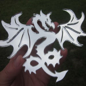 Dragons Flying Set of Opposites Mirrored Acrylic Sticker 3M Adhesive ...