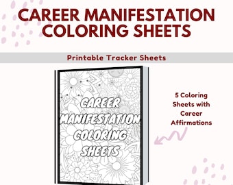 Career Manifestation Affirmation Coloring Sheets - Digital Download Printable