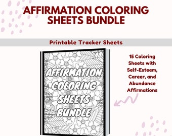 Affirmations Coloring Sheets Bundle - Digital Download Printable