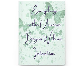 Green Glitter Intentions Matte Hardcover Journal  | Personal  and Stylish Journaling | Centering  and Planning