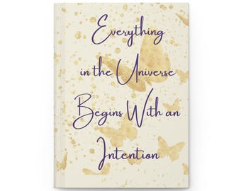 Intentions Matte Hardcover Journal  | Personal  and Stylish Journaling | Centering  and Planning