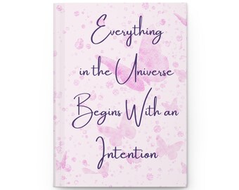 Pink Glitter Intentions Matte Hardcover Journal  | Personal  and Stylish Journaling | Centering  and Planning