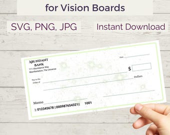 Manifestation Check | Law of Attraction | Abundance Check | Vision Board Goals | Printable