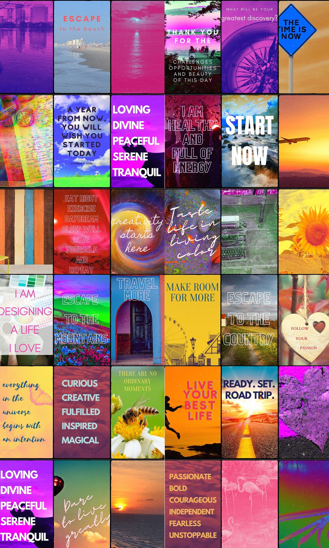 Vision Board Wall Collage Manifestation Printable Vision Etsy