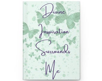 Green Glitter Divine Inspiration Matte Hardcover Journal  | Personal  and Stylish Journaling | Centering  and Planning