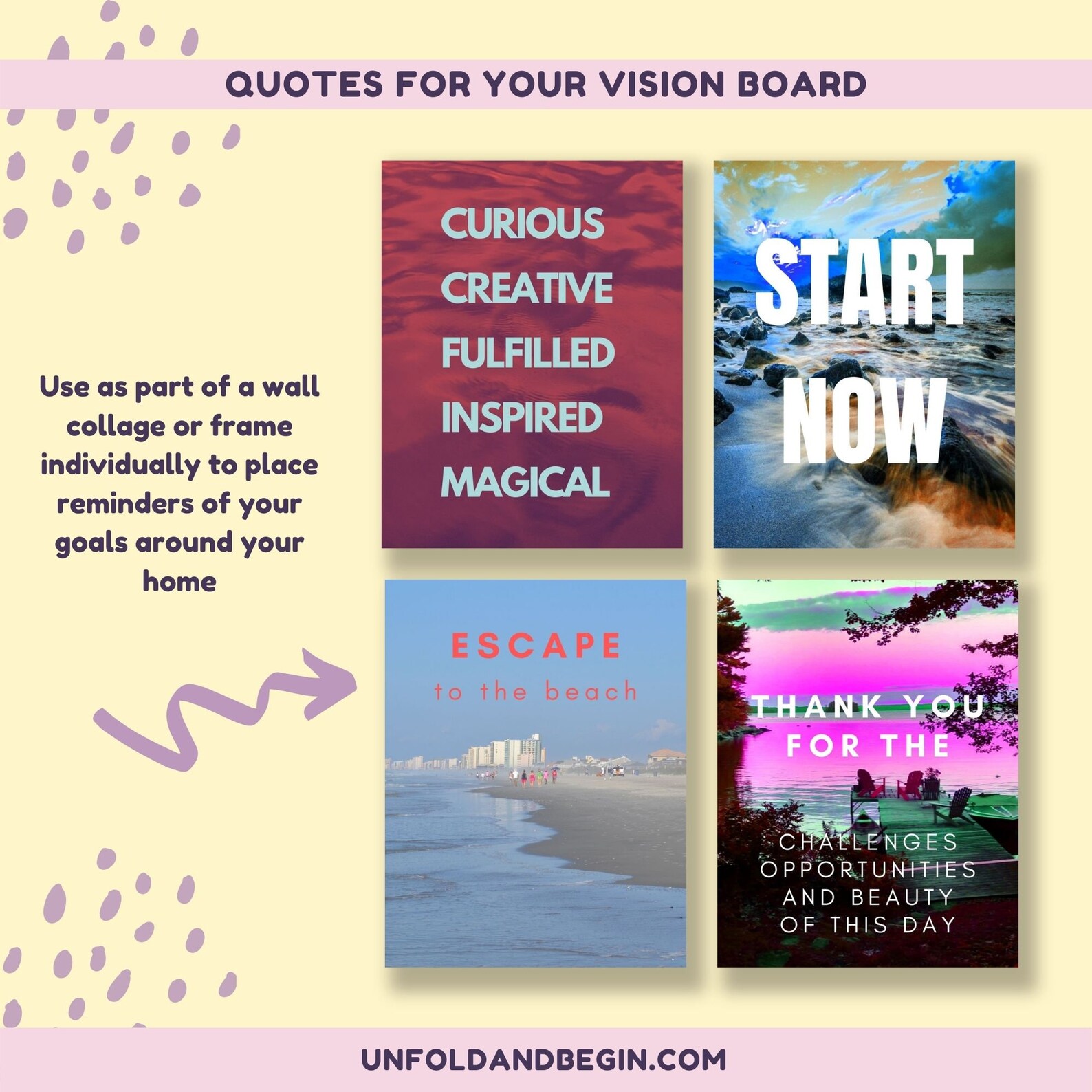 Vision Board Wall Collage Manifestation Printable Vision Etsy