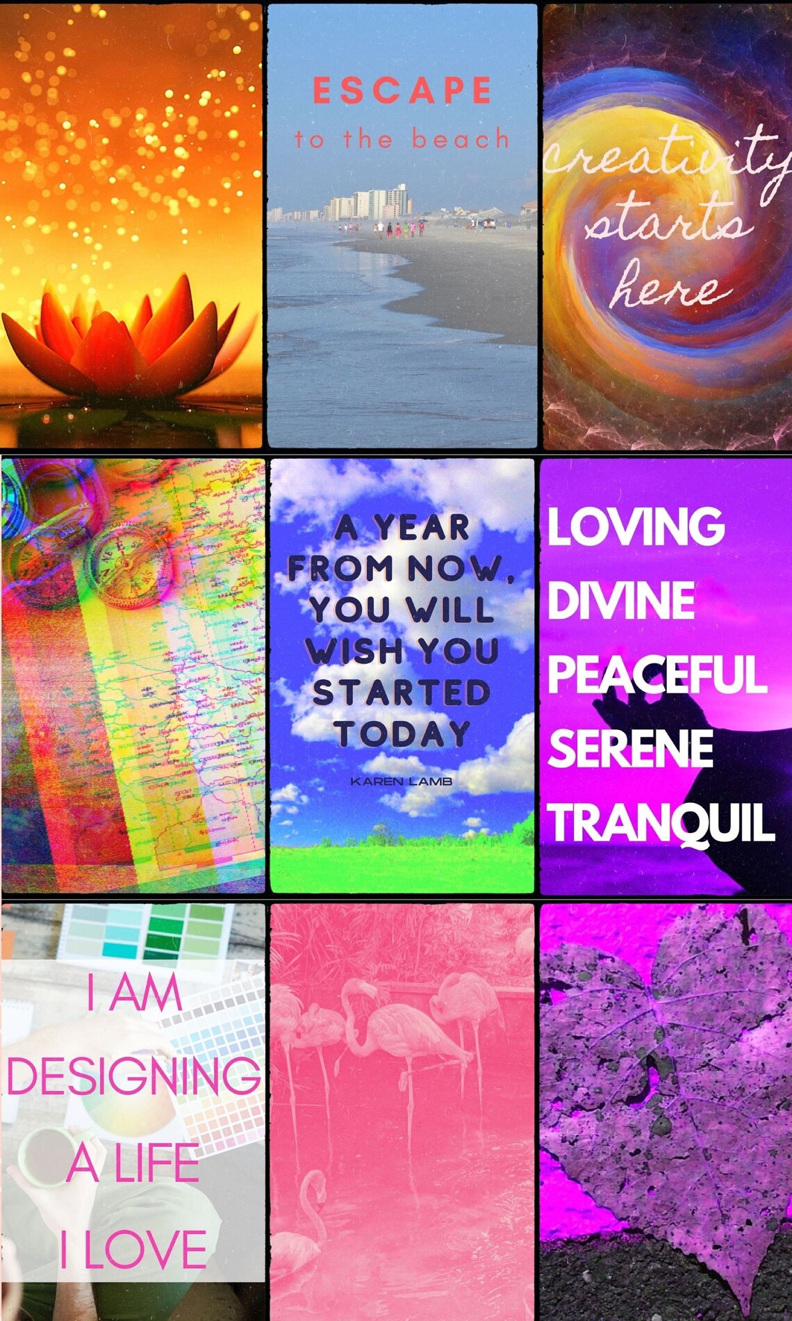 Vision Board Wall Collage Manifestation Printable Vision Etsy