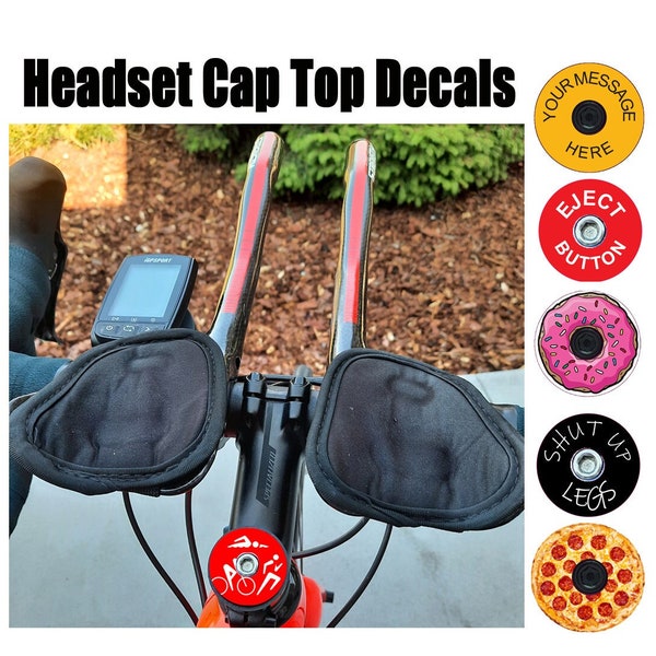 Personalized Bike Top Cap Decals | Custom Cycling Sticker Set | Road & MTB | Includes 10 Matching Stickers