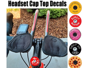 Personalized Bicycle Headset Cap Decal Set: Custom Bike Accessory