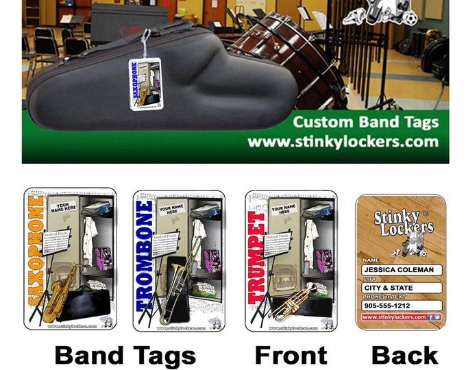 Personalized Musical Instrument Tag For Your Case. Personalized with your name for instrument. Great music gift for any musician student