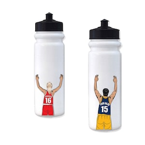 Stickers bouteille d'eau équipe de basket-ball personnalisés, décalcomanies personnalisées pour ordinateur portable ou coque de téléphone portable | Étiquette cadeau pour joueur qui ne se décolle pas