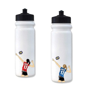 Stickers bouteille d'eau de volley-ball personnalisés, décalcomanies personnalisées pour ordinateur portable ou coque de téléphone portable | Étiquette cadeau pour joueur qui ne se décolle pas