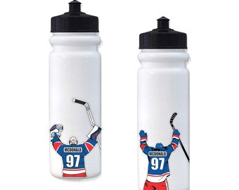 Personalized Hockey Player Vinyl Sticker | Custom Hockey Water Bottle Sticker | Hockey Gift & Laptop Decal Gift