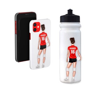 12 autocollants de volley-ball personnalisés à commander par l'équipe pour votre bouteille d'eau ou votre téléphone portable