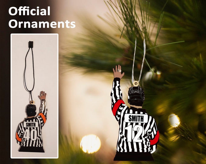 Personalized Hockey Official Ornament | Referee Mirror Ornament | Hockey Official Gift Tag