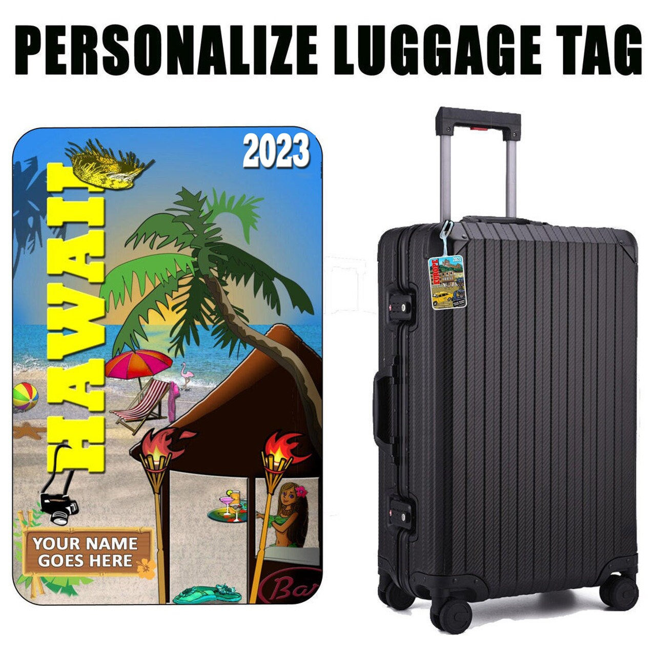 Cartoon Travel Luggage Tag, Creative Cardboard Name Tag, Suitcase