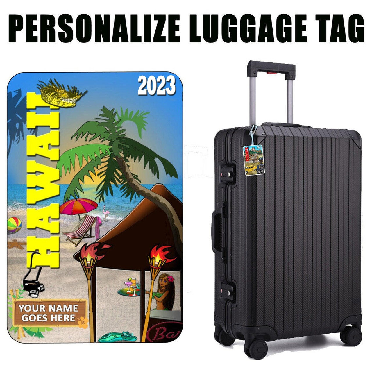 Étiquette De Bagage Vintage Hawaiian Airlines – Originale, Expédiée Via Honolulu
