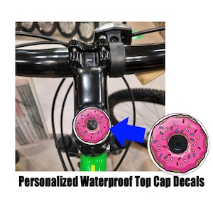 Icing Donut Bicycle Headset Top Cap Decal Set of 4 | Mountain or Road Bike | Ideal Custom Bike Accessory Decal that won't peel off